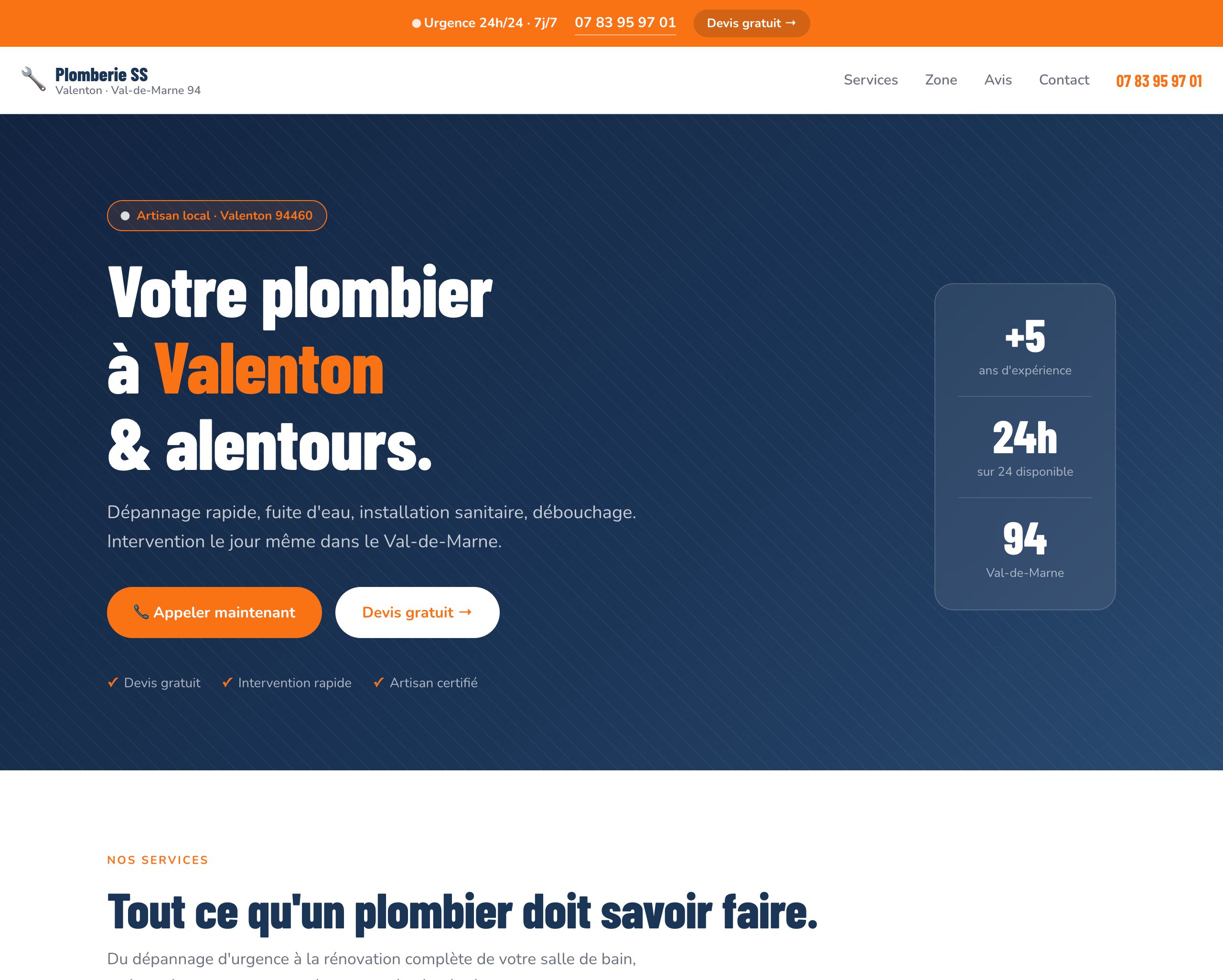 Site Plomberie SS Valenton
